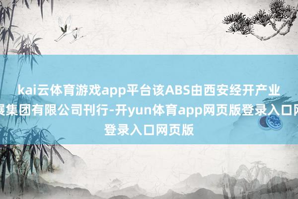kai云体育游戏app平台该ABS由西安经开产业园发展集团有限公司刊行-开yun体育app网页版登录入口网页版